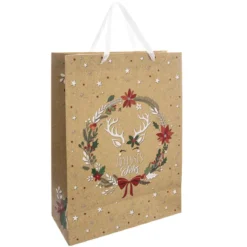 SAC CADEAU NOEL KRAFT D.33X10.2X45.5CM