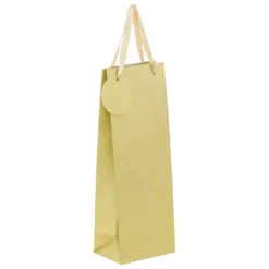 SAC CADEAU PAILLETTE BOUTEILLE OR D.12.7X9X35.5CM