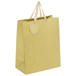 SAC CADEAU PAILLETTE OR D.26.7X13.7X33CM