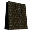 SAC CADEAUX BOULES RAYEES OR 32X40CM