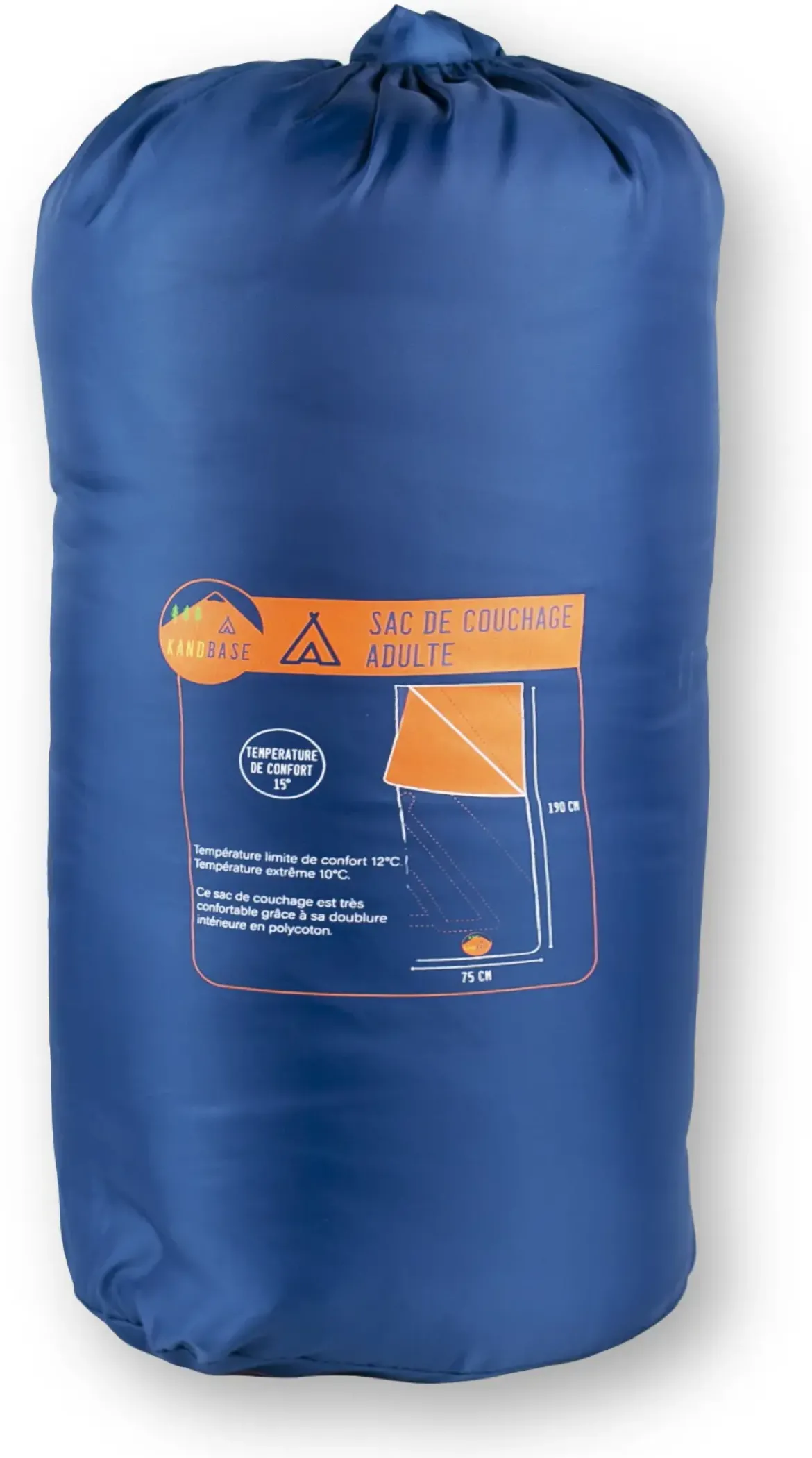 SAC DE COUCHAGE DE CAMPING KANDBASE ADULTE BLEU