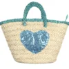 SAC DE PLAGE COEUR BLEU L48XH28CM