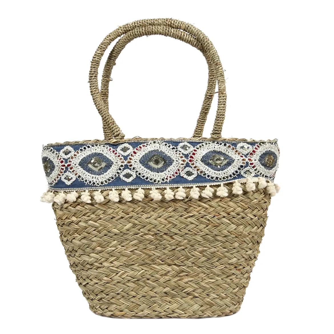 SAC DE PLAGE EN PAILLE 49X30CM