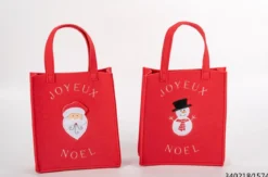 SAC FEUTRE 25X22CM PERE NOEL OU BONHOMME DE NEIGE