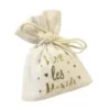 SACHET TOILE METAL VIVE LES MARIES X4 PIECES OR