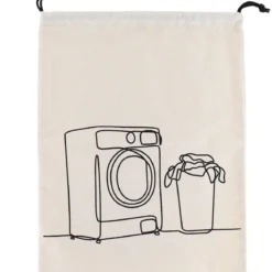 SAC LINGE SALE VOYAGE IMPRIME NATUREL