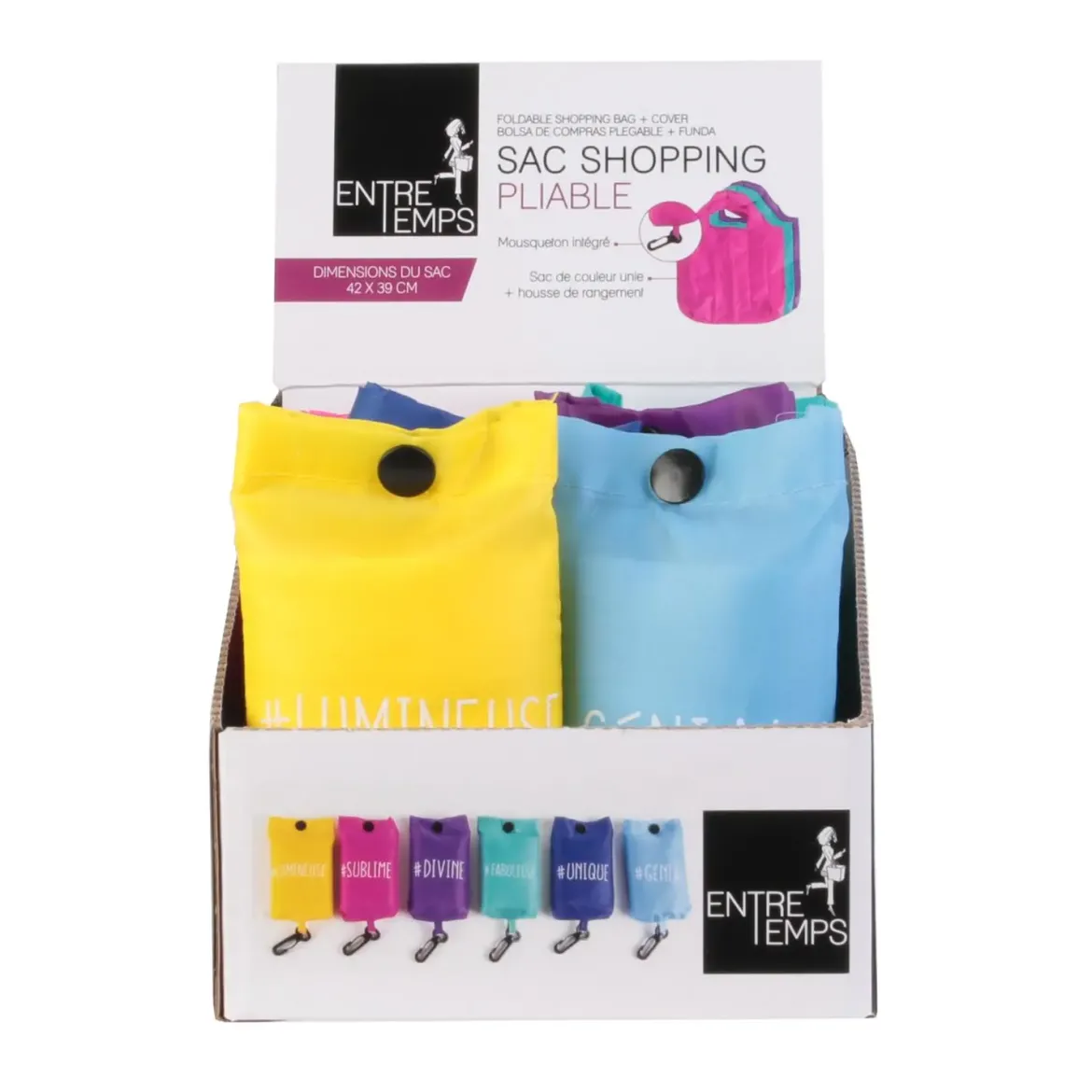 SAC SHOPPING PLIABLE HASHTAG 42X58CM