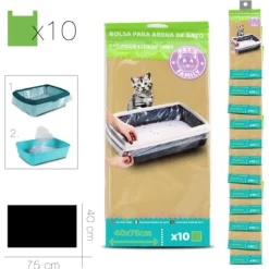 10 SACS POUR LITIERE CHAT 40X75CM