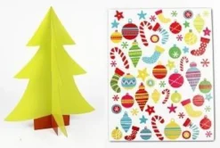 SAPIN A CUSTOMISER ET GOMMETTES 25X20CM