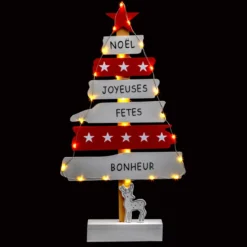 SAPIN BOIS 30LEDS A PILES H.50CM