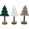 SAPIN DE NOEL A POSER TEXTILE BLANC TAUPE VERT H.21CM