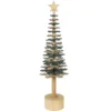 SAPIN DE NOEL ROTATIF VERT BOIS 10X37CM