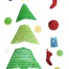 SAPIN ET DECO GEL VITROSTATIQUE PLANCHE 49.5X13CM X16 PIECES
