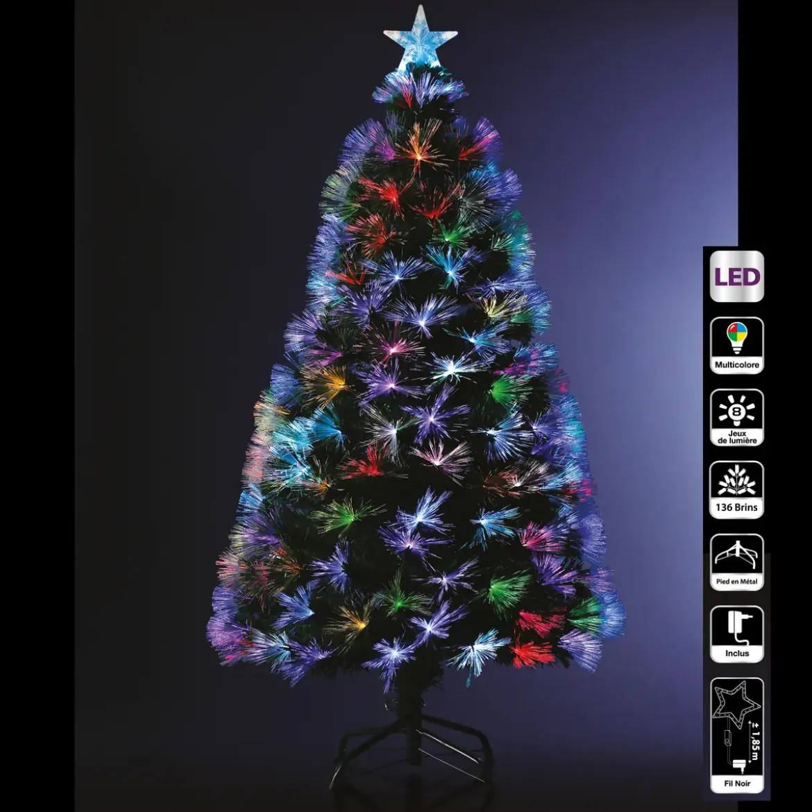 SAPIN FIBRE OPTIQUE BUCAREST 120CM