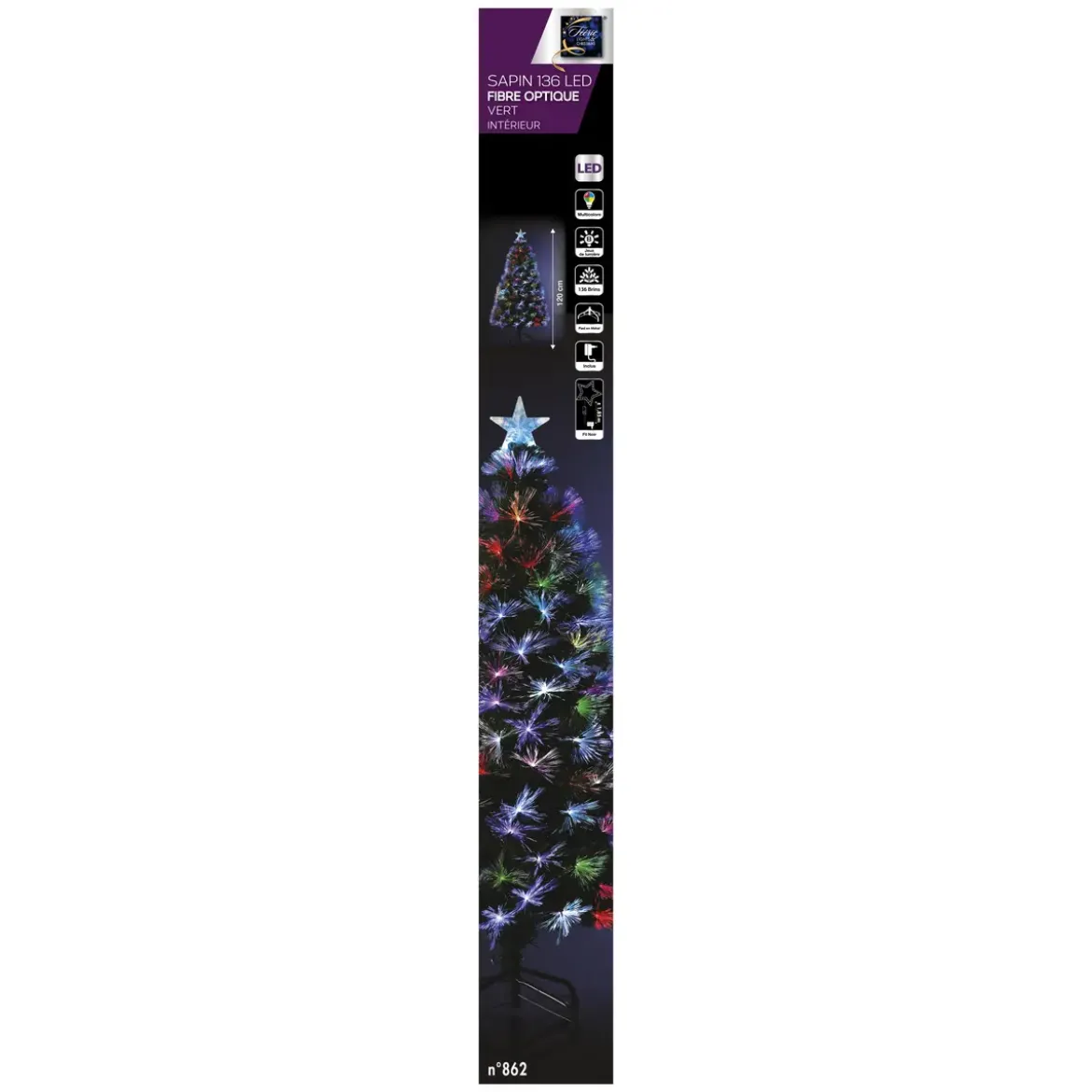 SAPIN FIBRE OPTIQUE BUCAREST 120CM