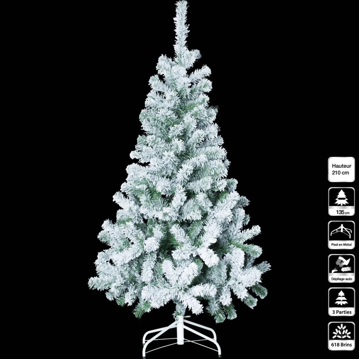 SAPIN FLOQUE H.210CM