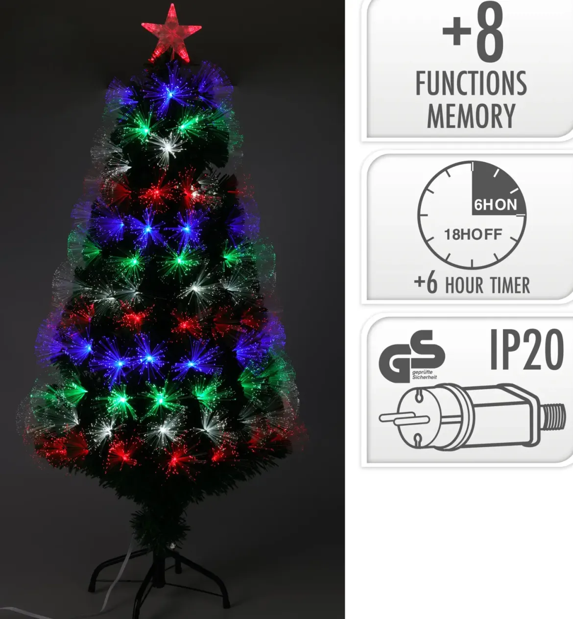 SAPIN NOEL FIBRE OPTIQUE H.90CM