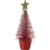 SAPIN TABLE PAILLETTE 14CM ROUGE