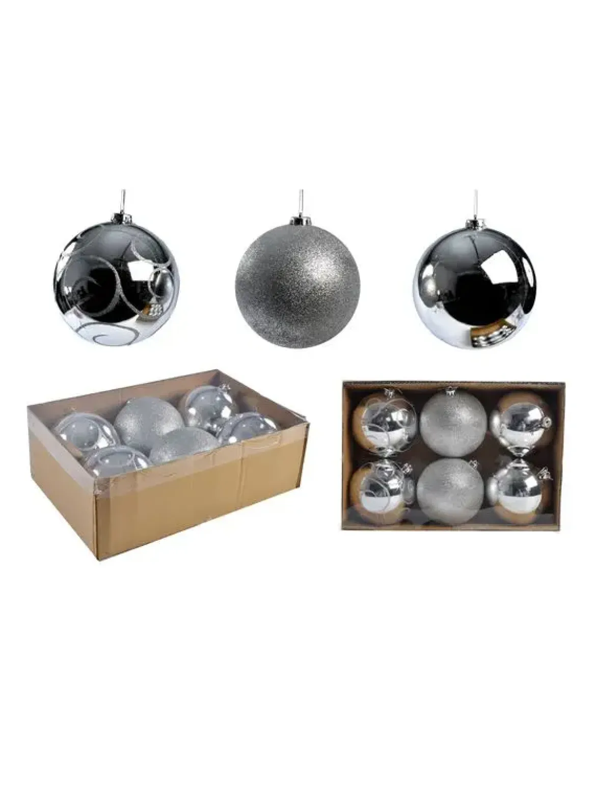 S 6 BOULES D.15CM 3 STYLES