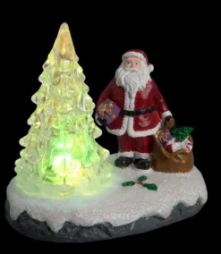 SCENE VILLAGE DE NOEL PERE NOEL ET SAPIN