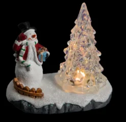 SCENE VILLAGE DE NOEL PERE NOEL ET SAPIN