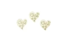SEMIS DE TABLE BOIS COEUR GRAVE X20 PIECES BLANC
