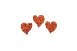 SEMIS DE TABLE BOIS COEUR GRAVE X20 PIECES ROUGE