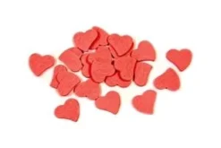 SEMIS DE TABLE COEUR BOIS X30 PIECES ROUGE