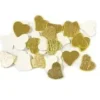 SEMIS DE TABLE COEUR EN BOIS ASPECT METAL X20 PIECES OR