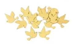 SEMIS DE TABLE COLOMBE EN BOIS METALLISE X15 PIECES OR