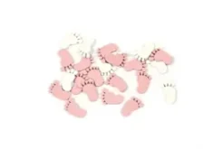 SEMIS DE TABLE PIED BEBE EN BOIS X32 PIECES ROSE