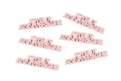 SEMIS TABLE JOYEUX ANNIVERSAIRE BOIS PEINT X6 PIECES ROSE
