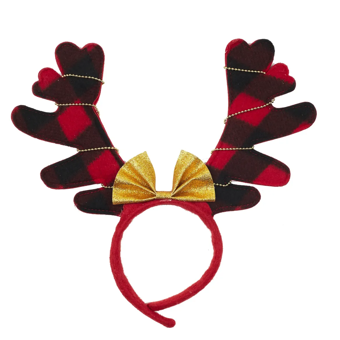 SERRE TETE CERF TARTAN H.28CM