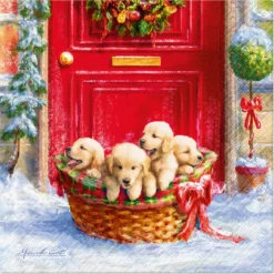 SERVIETTE CHIOTS 33X33CM X20 PIECES