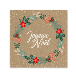 SERVIETTE COURONNE NATURE 33X33CM X20 PIECES