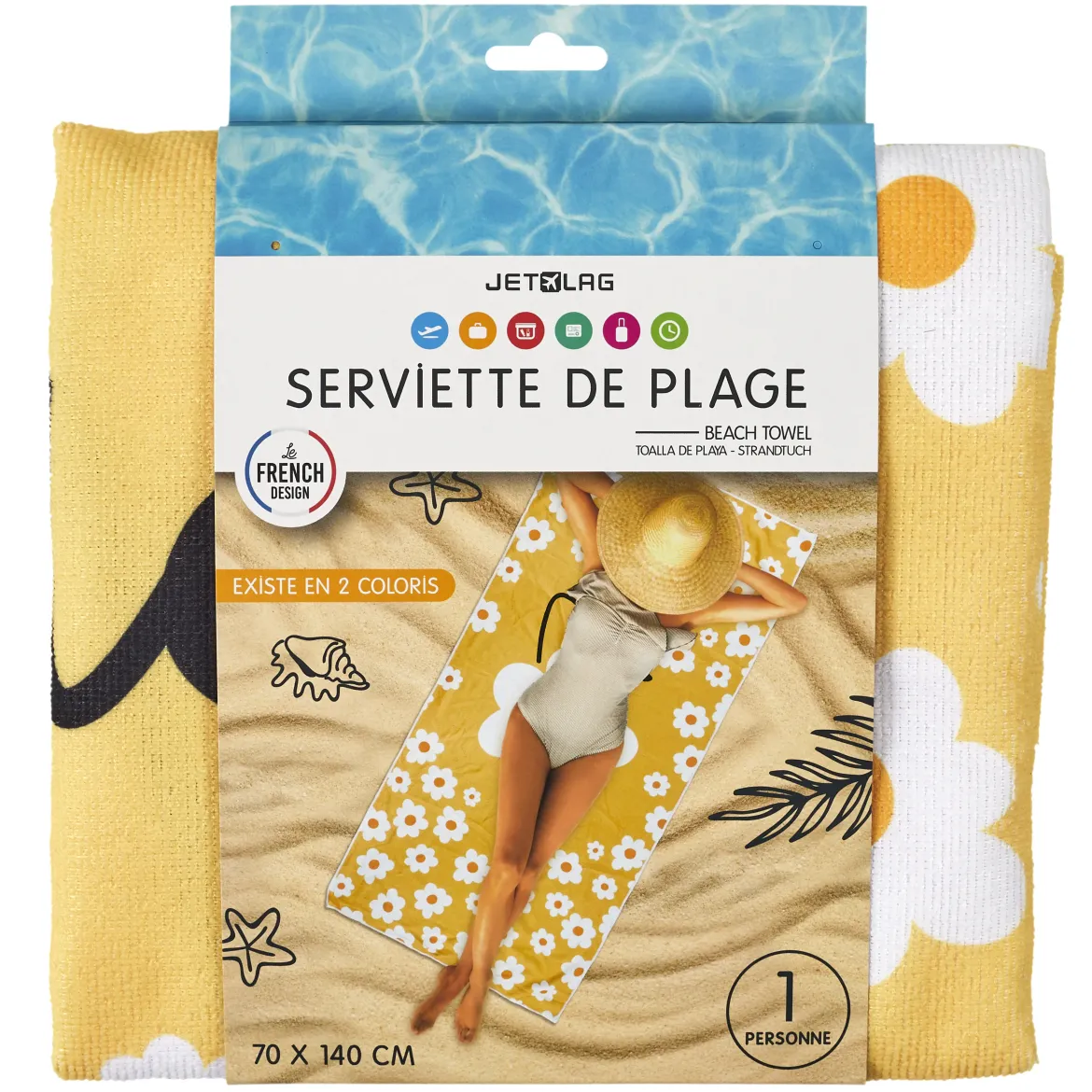 SERVIETTE PLAGE POP 70X140CM