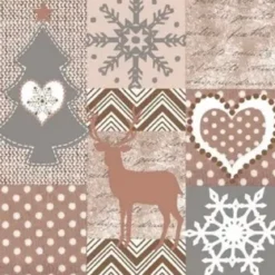 SERVIETTES IMPRIMEES 33X33CM X20 PCES XMAS PATCHWORKS