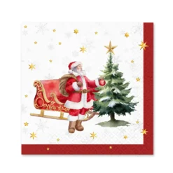 SERVIETTE TRADITIONNEL SANTA 33X33CM X20 PIECES