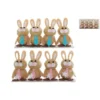SET 4 LAPINS A CRAVATTE