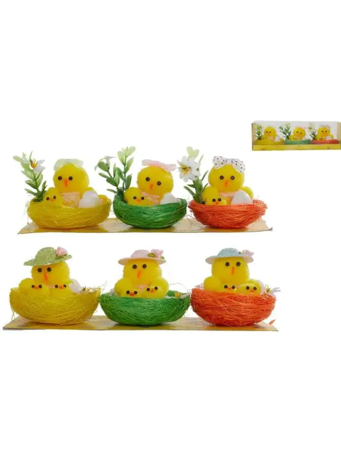 SET 3 NIDS AVEC POUSSINS