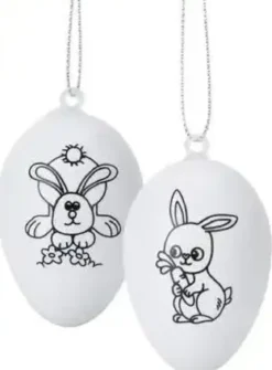 SET 2 OEUFS DE PAQUES A COLORIER AVEC 4 FEUTRES