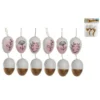 SET 6 OEUFS DECO BLANC DORE OU BLANC ROSE