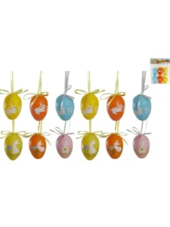 SET 6 OEUFS DECO COLORE LAPIN