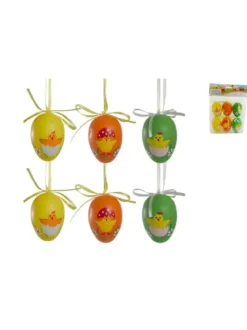SET 6 OEUFS DECO COLORE POUSSIN