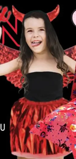 SET 3 PIECES DIABLE ROUGE TUTU AILE ET TIARE
