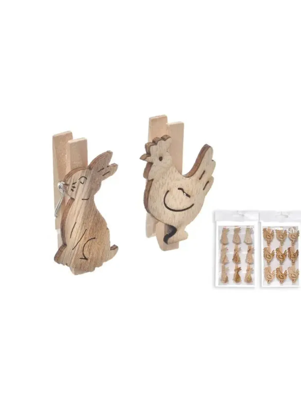SET 9 PINCES LAPINS POULES