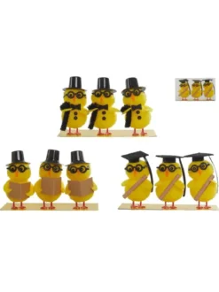 SET 3 POUSSINS A LUNETTES