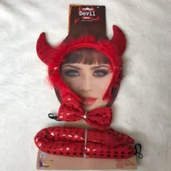 SET DEMON ADULTE SERRE TETE NOEUD PAPILLON QUEUE