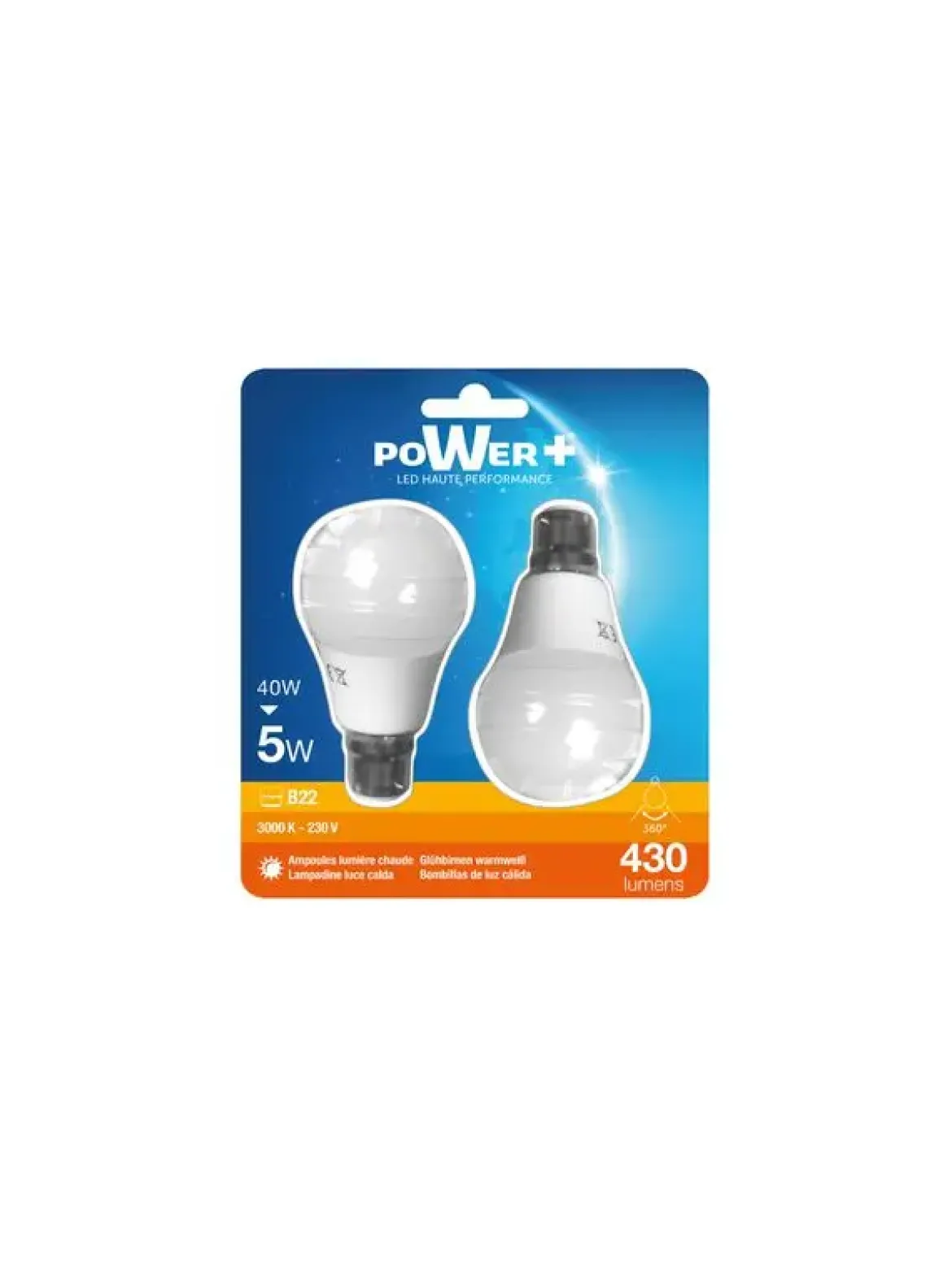 SET 2 AMP.LED B22 5W A55 3000K
