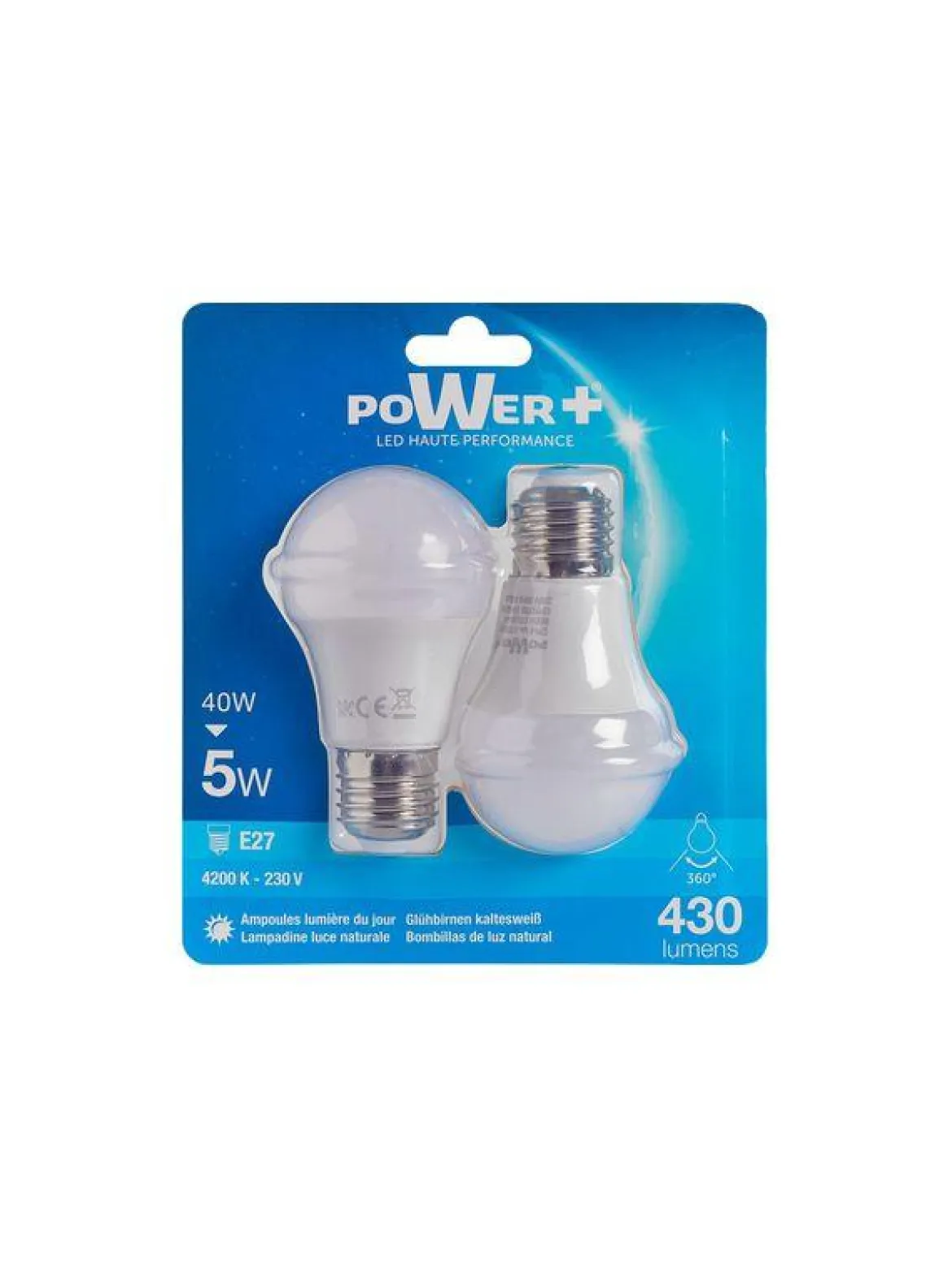 SET 2 AMP.LED E27 5W 40W A55 LIC